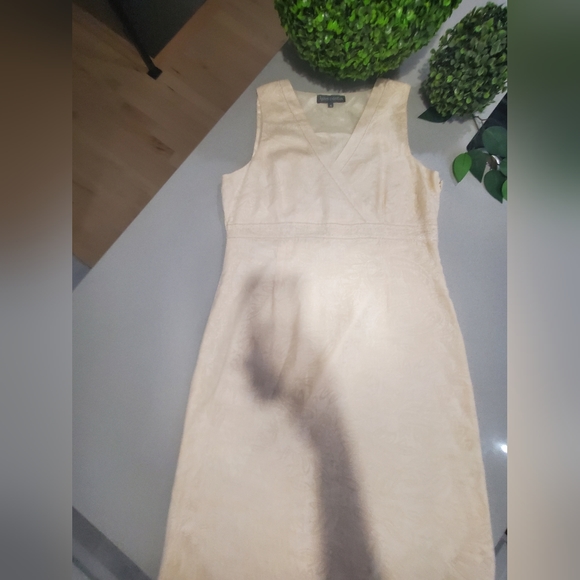 NWOT LYNN CANTIN Fabuleuse robe d'été en lin bien doublée de longueur midi - Picture 2 of 10